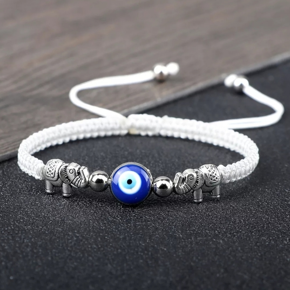White bracelet against devil eye protection from any harm 👁👁👁👁👁